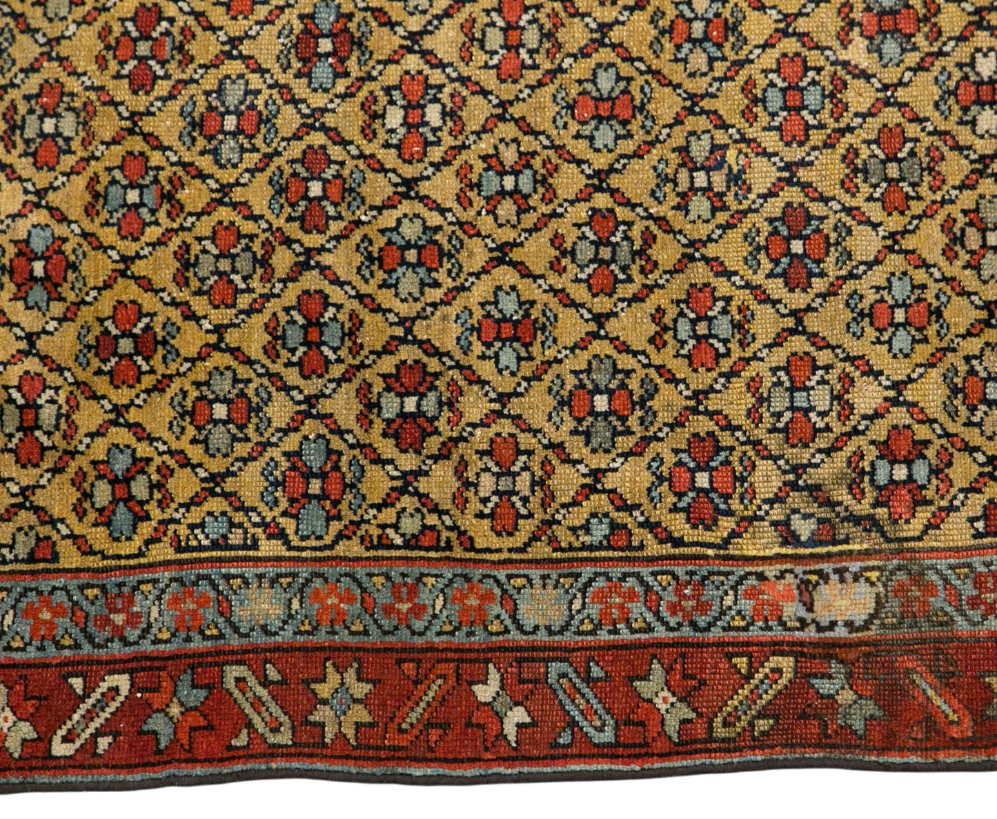 100+ Year Old Antique Rug, 3.3 x 5.7 ft (102 x 175 cm)