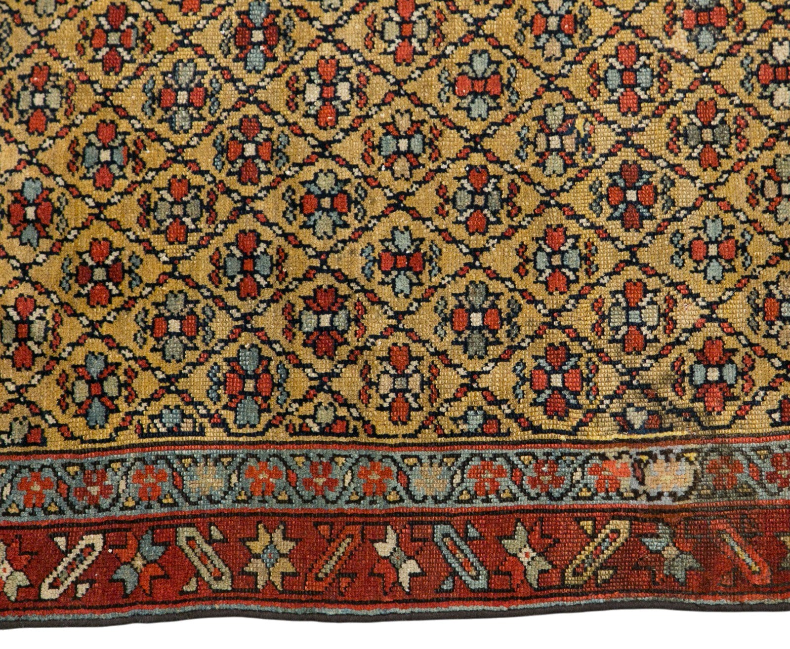 100+ Year Old Antique Rug, 3.3 x 5.7 ft (102 x 175 cm)