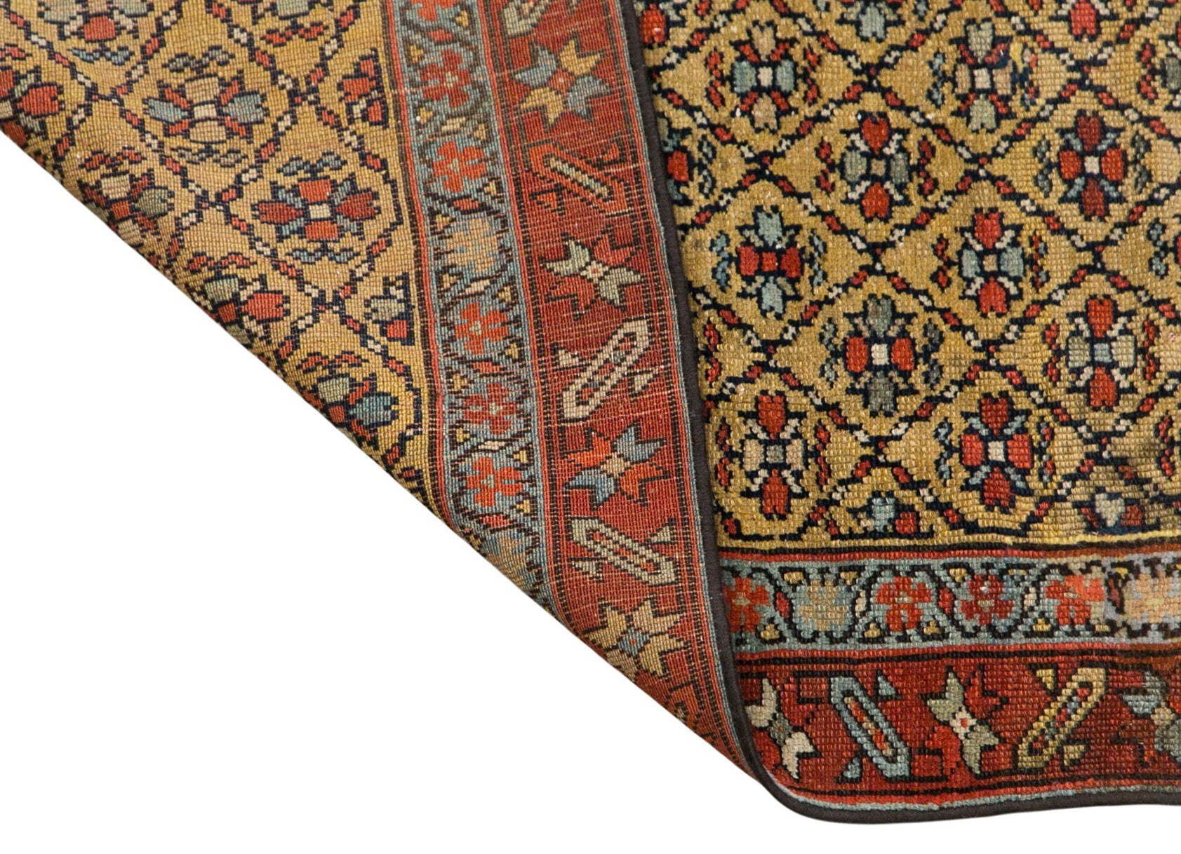 100+ Year Old Antique Rug, 3.3 x 5.7 ft (102 x 175 cm)