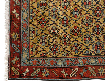 100+ Year Old Antique Rug, 3.3 x 5.7 ft (102 x 175 cm)