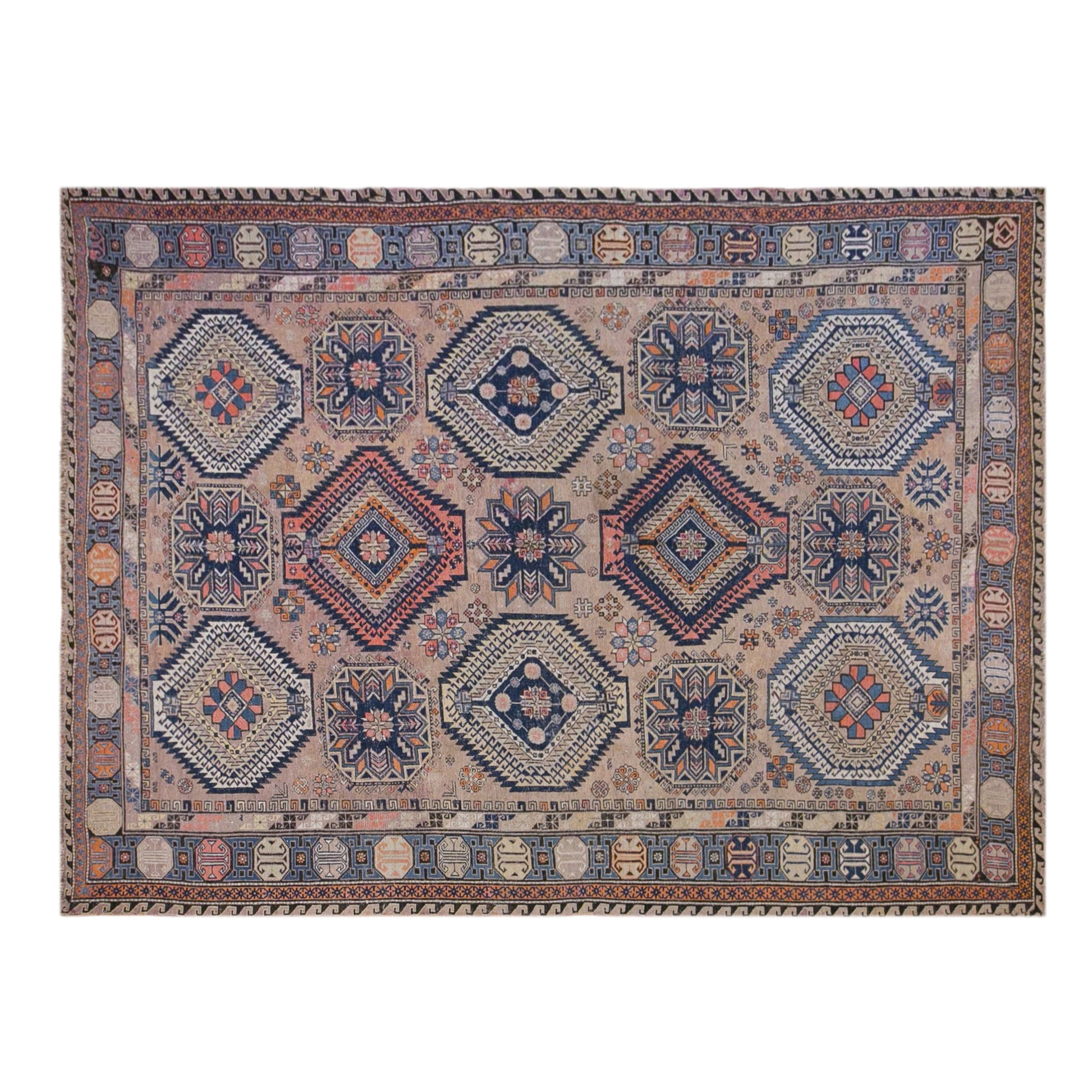 100+ Year Old Caucasian Soumak Rug,  225 x 315 cm | 7.4 x 10.4 ft
