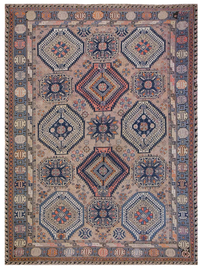 100+ Year Old Caucasian Soumak Rug,  225 x 315 cm | 7.4 x 10.4 ft