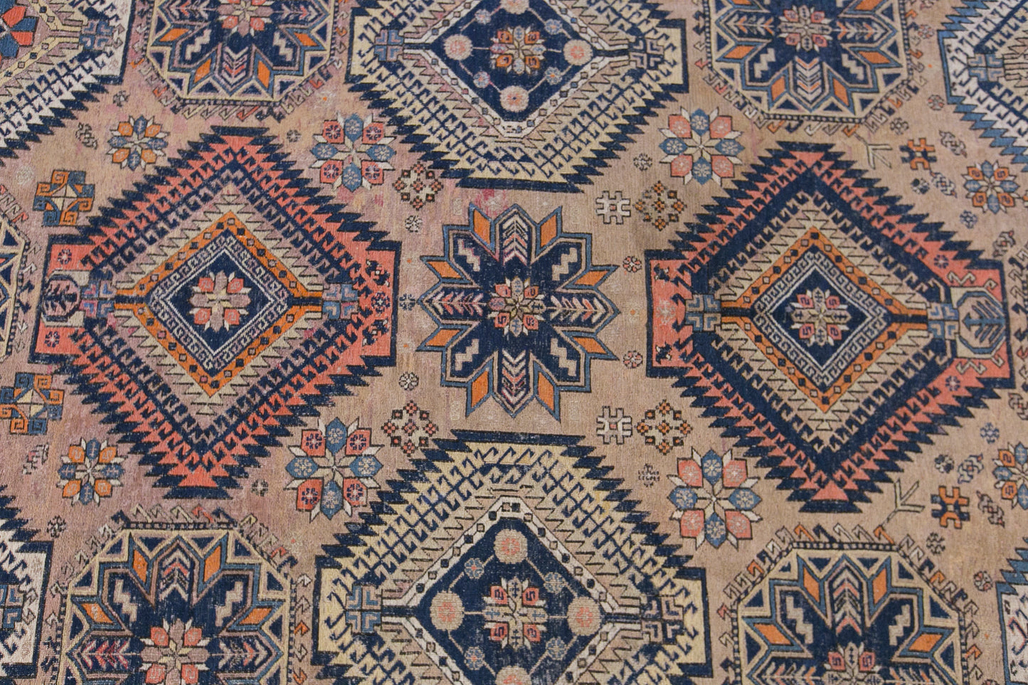 100+ Year Old Caucasian Soumak Rug,  225 x 315 cm | 7.4 x 10.4 ft