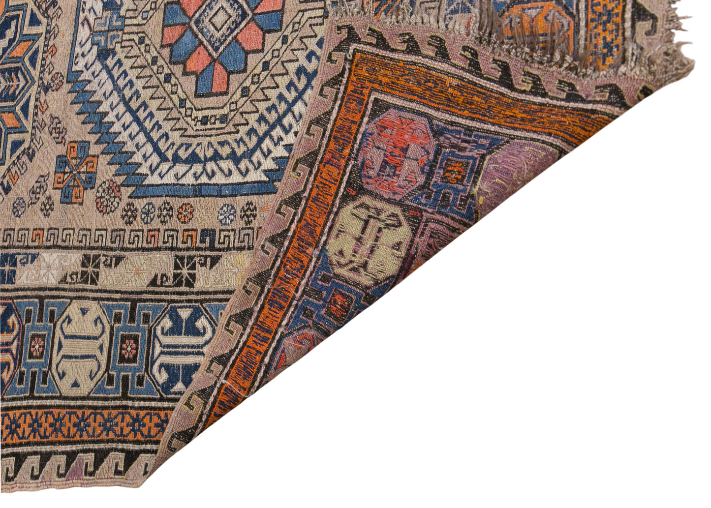 100+ Year Old Caucasian Soumak Rug,  225 x 315 cm | 7.4 x 10.4 ft