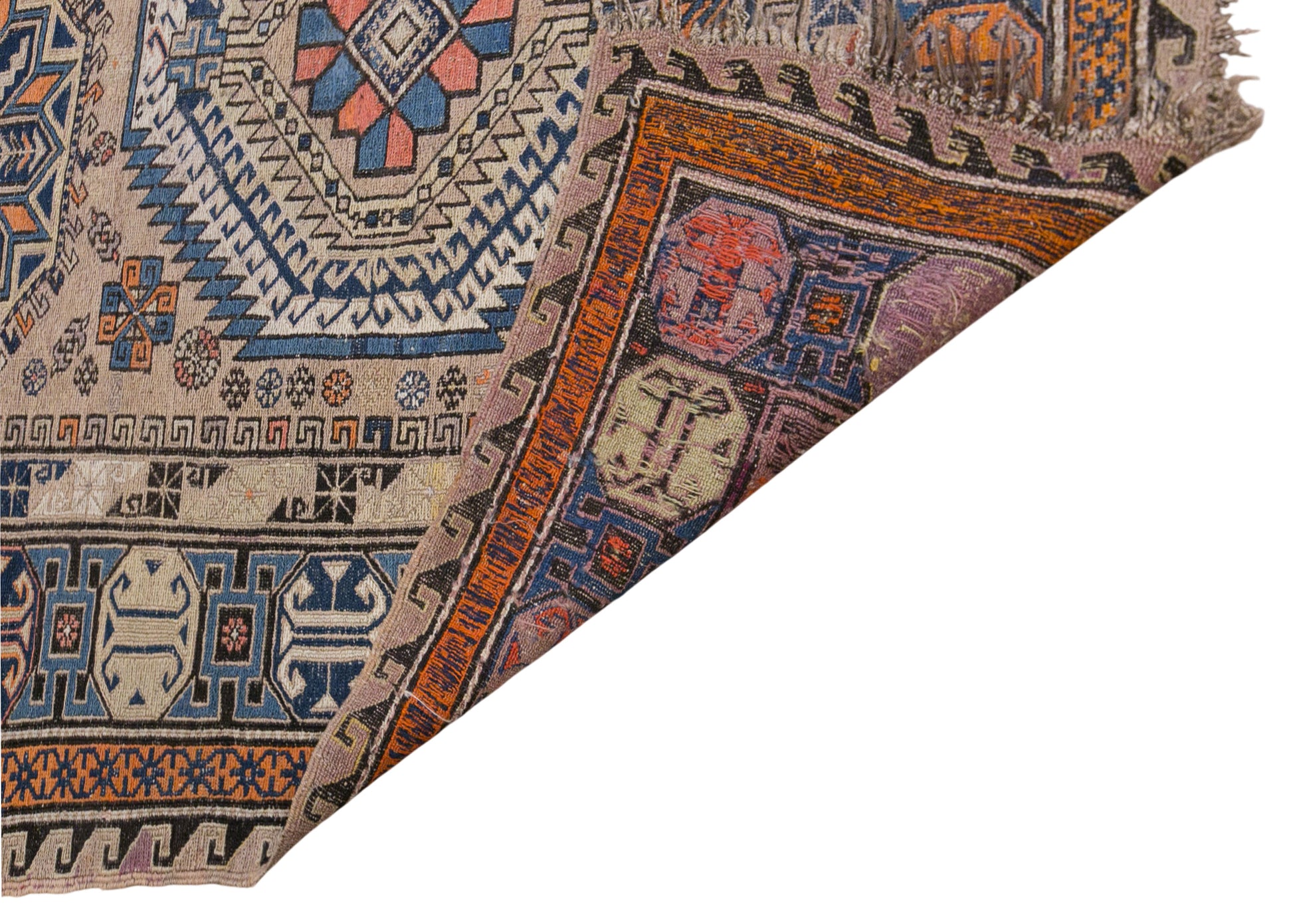 100+ Year Old Caucasian Soumak Rug,  225 x 315 cm | 7.4 x 10.4 ft