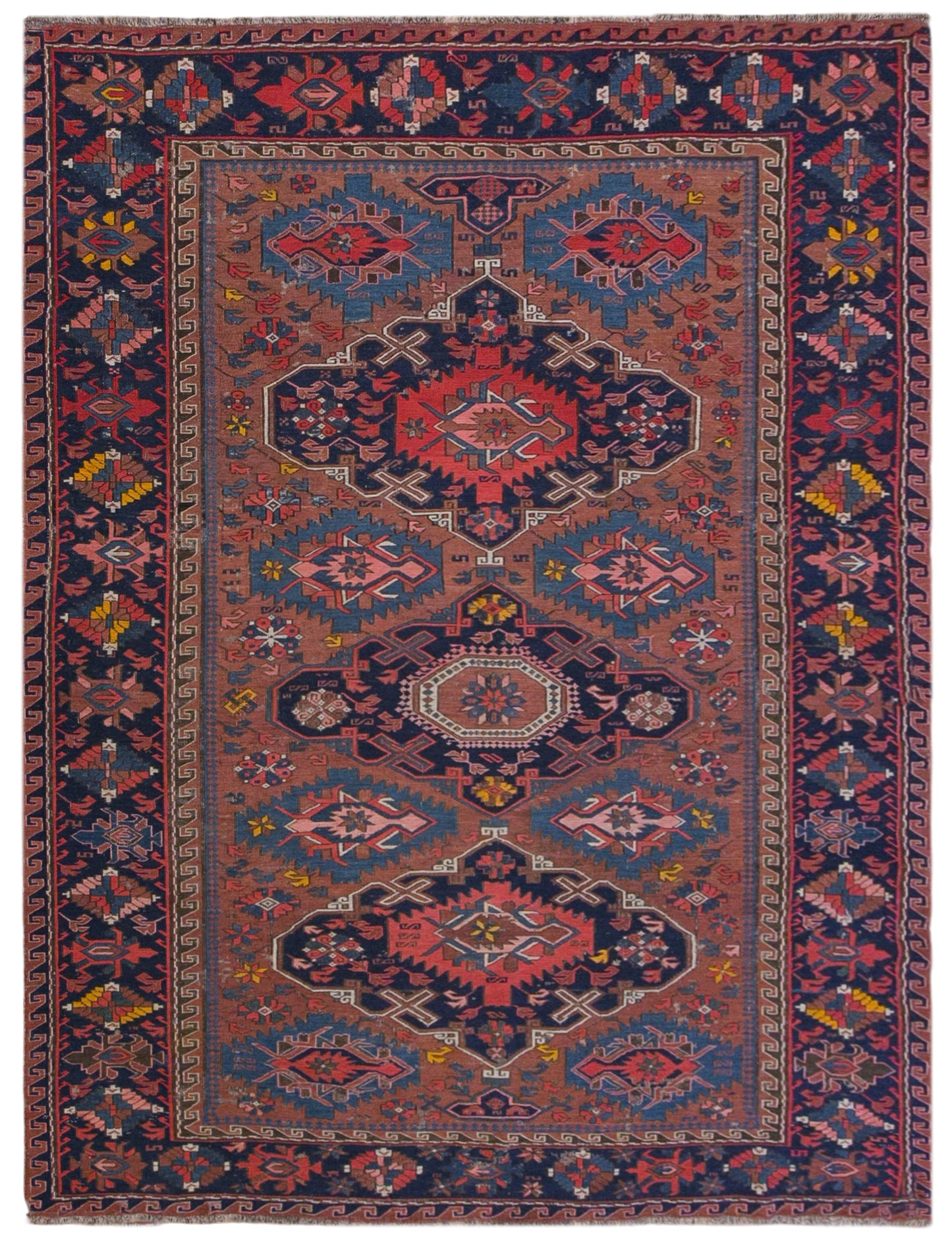 100+ Year Old Soumak Rug, 156 x 210 cm, 5'1" x 6'11"