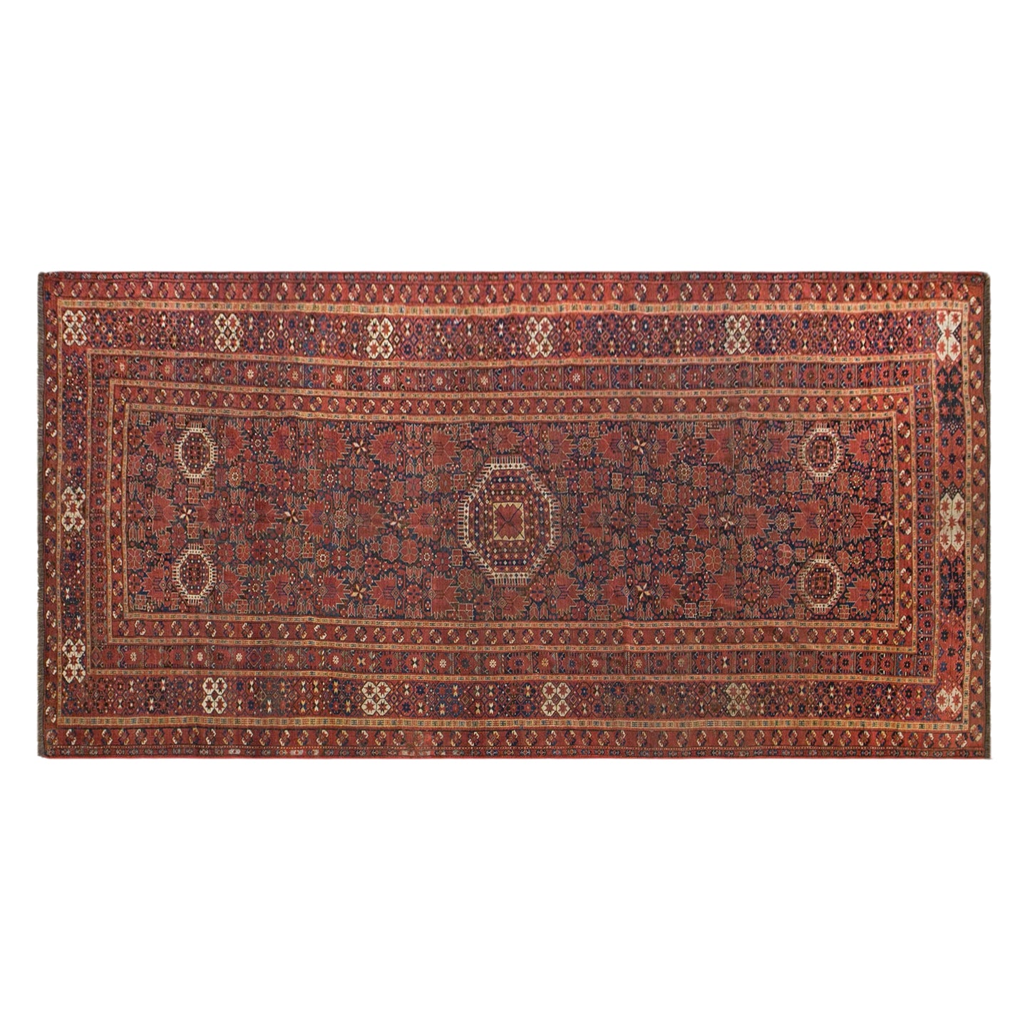 100+ Yrs Old Antique Rug – 195 x 440 cm / 6.4 x 14.4 ft