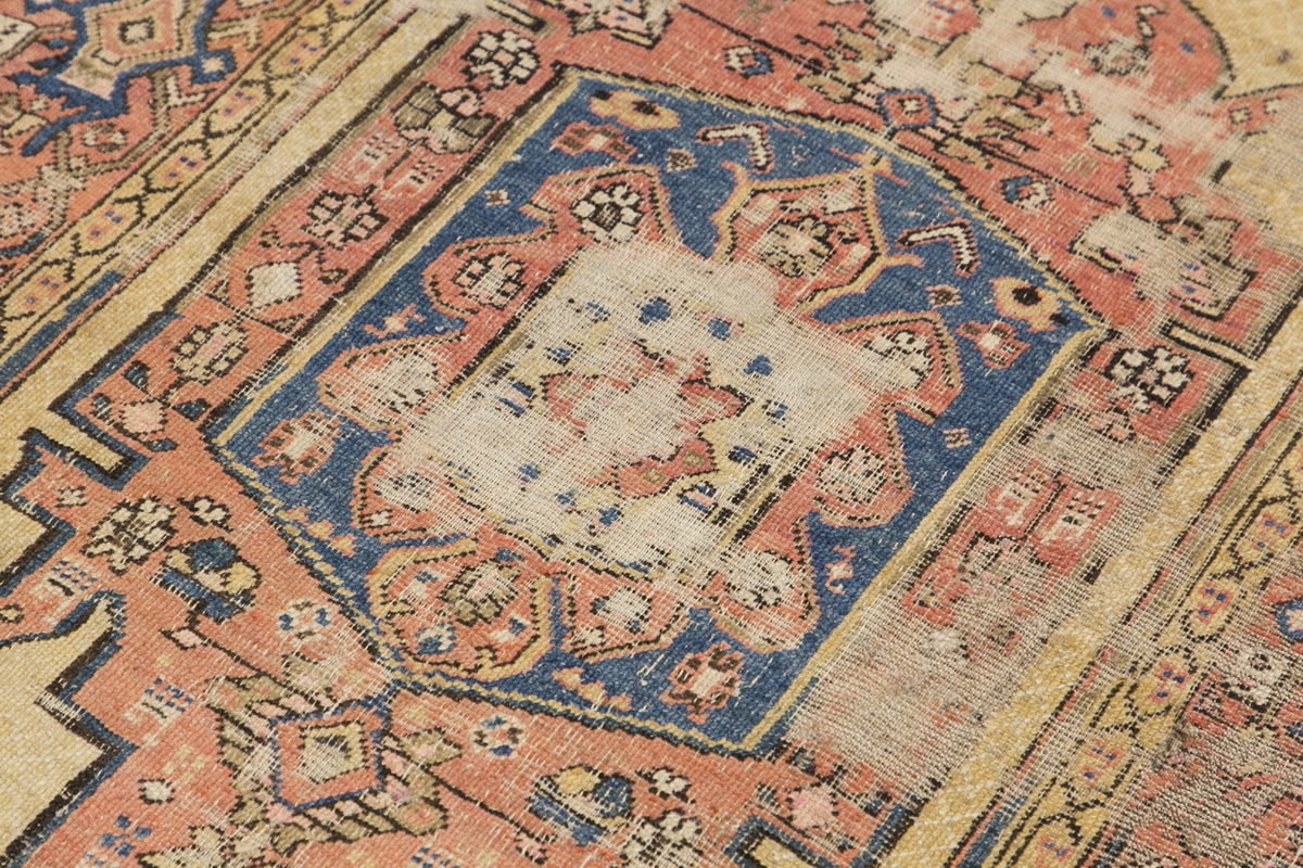 100-Year-Old Antique Oushak Runner Rug, 3'7" x 16'3" (110 x 495 cm)