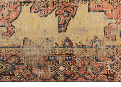 100-Year-Old Antique Oushak Runner Rug, 3'7" x 16'3" (110 x 495 cm)