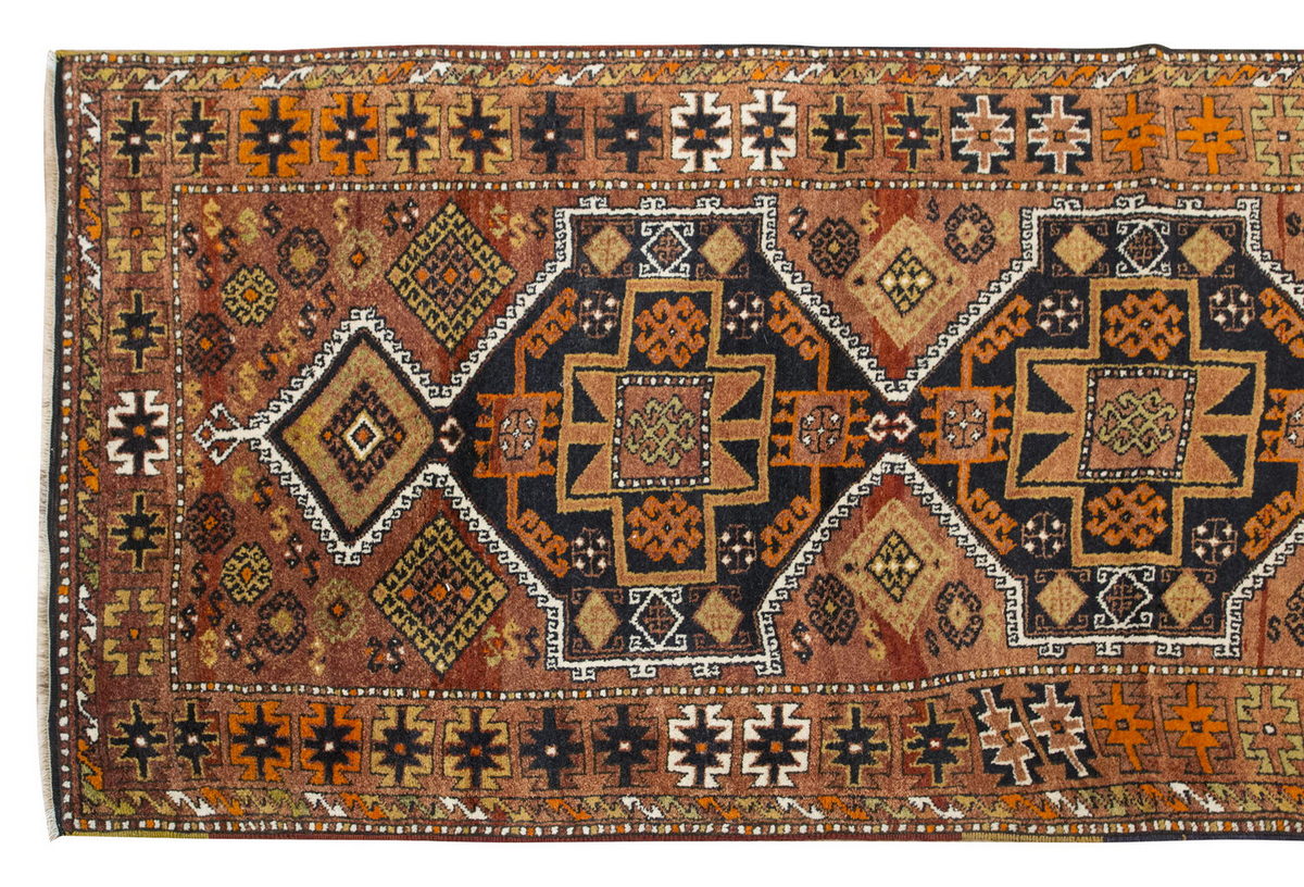 100 years old Malatya Runner Rug 3'4" x 11'4" feet 102 x 346 cm