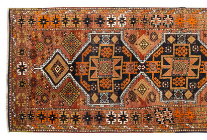 100 years old Malatya Runner Rug 3'4" x 11'4" feet 102 x 346 cm