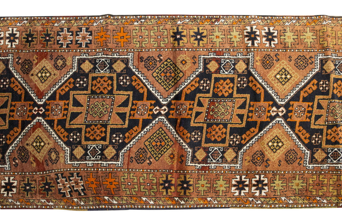 100 years old Malatya Runner Rug 3'4" x 11'4" feet 102 x 346 cm