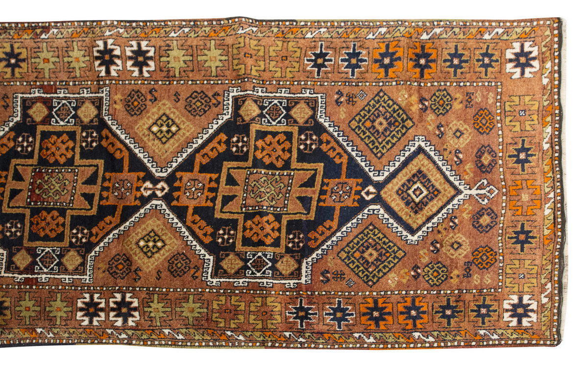 100 years old Malatya Runner Rug 3'4" x 11'4" feet 102 x 346 cm