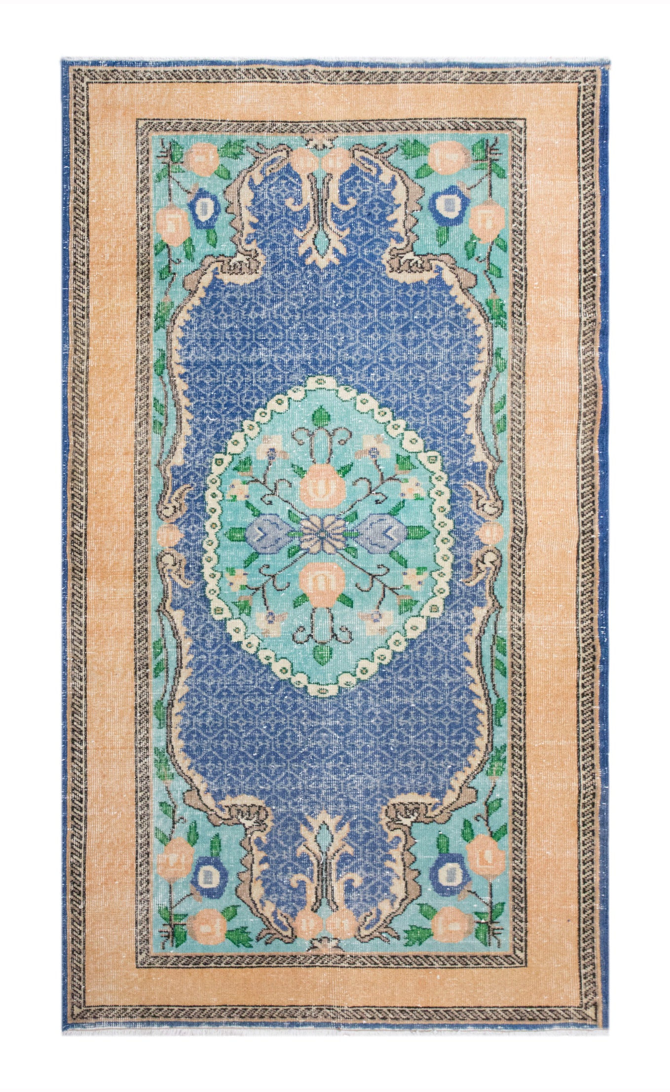 120x218 cm (3.9x7.2 ft) Vintage Oushak Rug