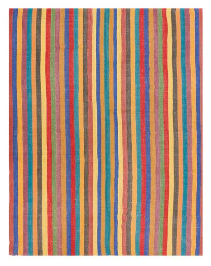 1960s Handmade Minimalist Turkish Kilim Rug – 200 x 255 cm / 6.6 x 8.4 ft