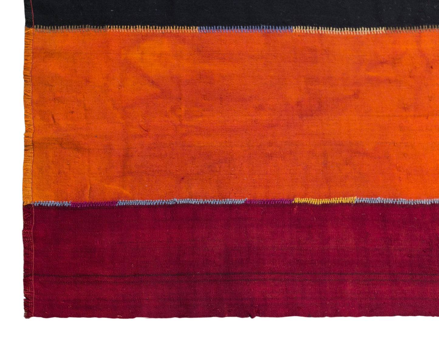 Vintage Turkish Curtain Kilim Rug, 7.1 x 15 ft, 215 x 455 cm, Handwoven Turkish Wool Kilim
