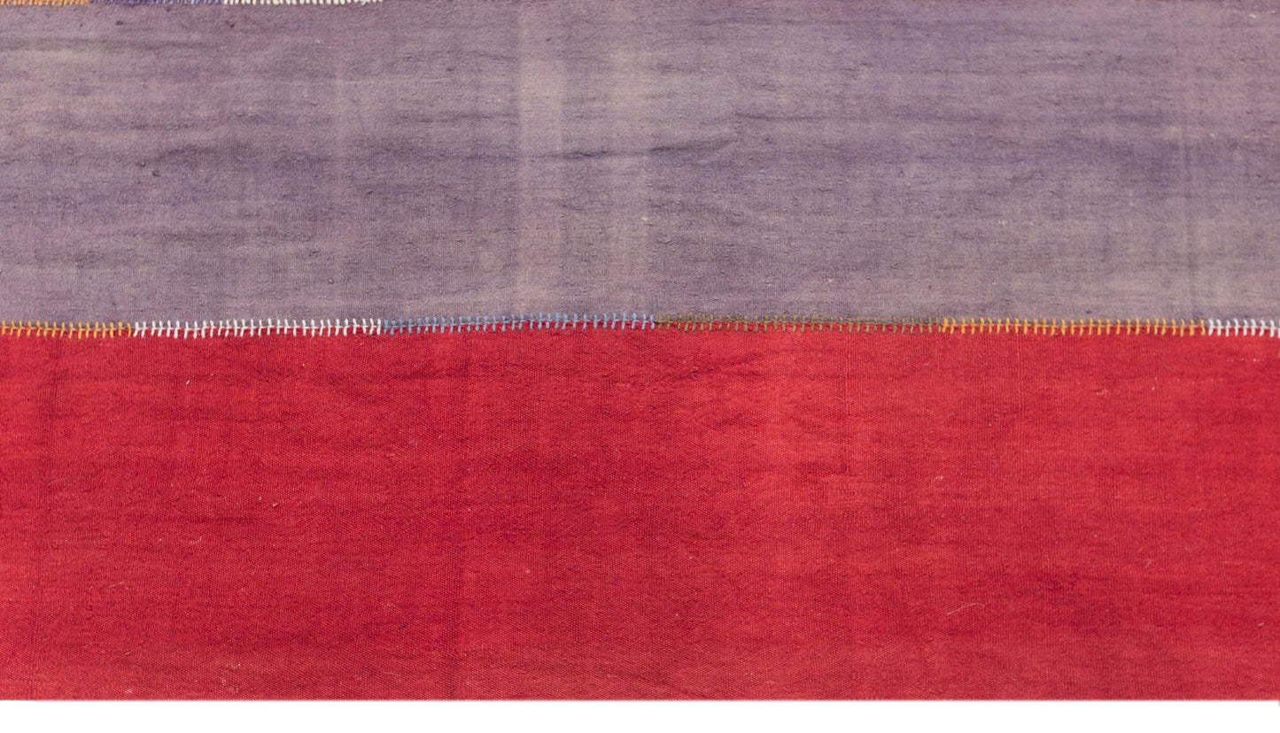 Vintage Konya Cihanbeyli Curtain Kilim Rug, 6.7 x 14 ft, 205 x 425 cm, Handwoven Turkish Wool Kilim