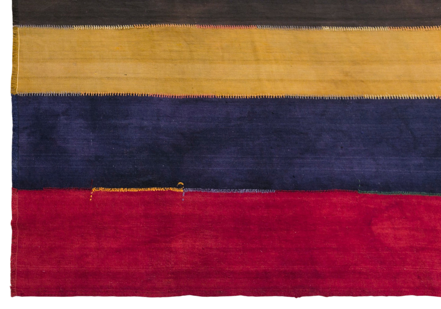 Vintage Turkish Curtain Kilim Rug, 7.4 x 13 ft, 225 x 395 cm, Handwoven Turkish Wool Kilim