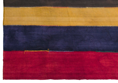 Vintage Turkish Curtain Kilim Rug, 7.4 x 13 ft, 225 x 395 cm, Handwoven Turkish Wool Kilim