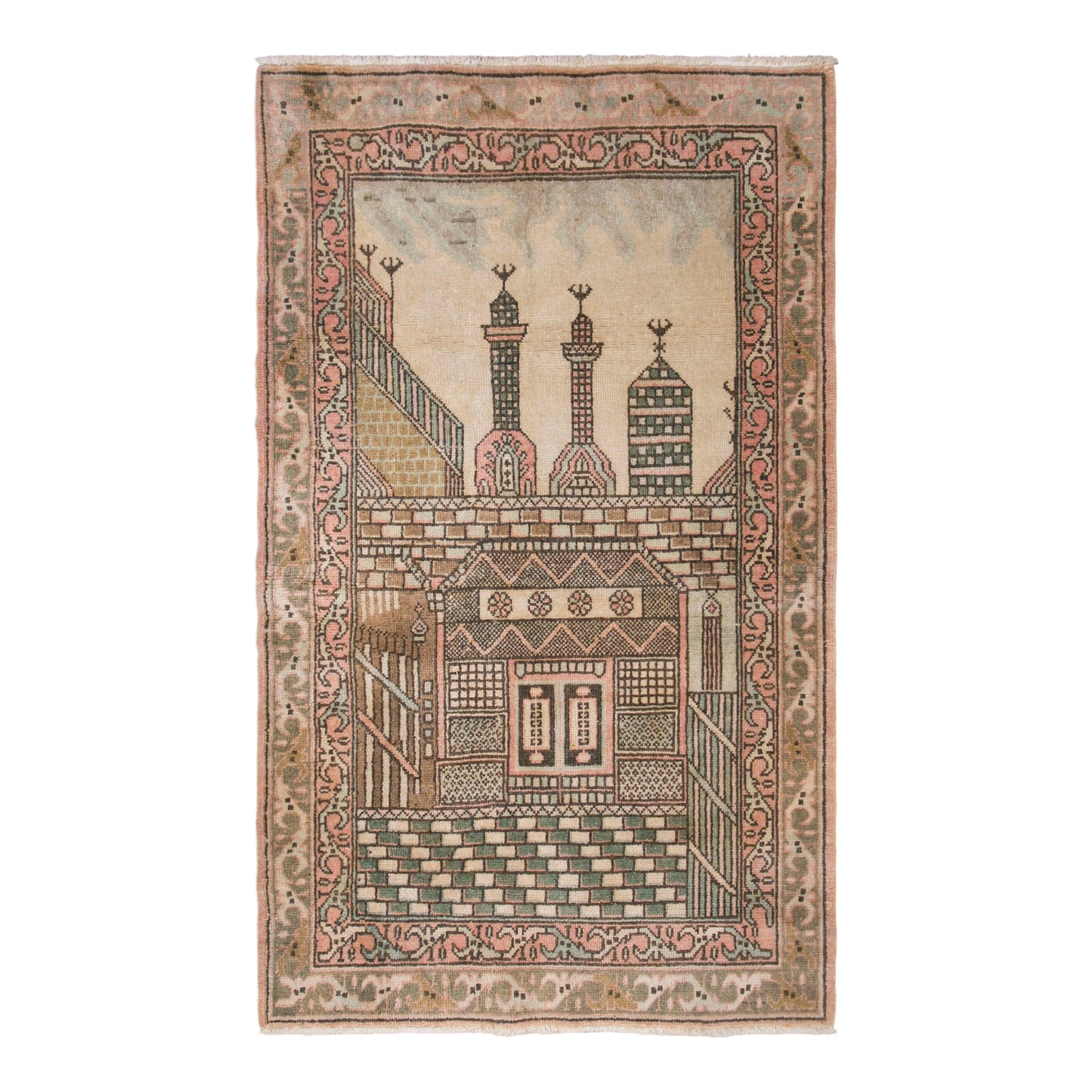Prayer Rug 3.4 x 5.4 feet 105 x 166 cm