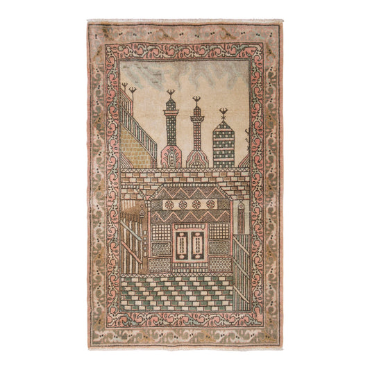 Prayer Rug 3.4 x 5.4 feet 105 x 166 cm