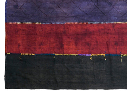 Vintage Konya Cihanbeyli Curtain Kilim Rug, 8 x 15 ft, 245 x 455 cm, Handwoven Turkish Wool Kilim