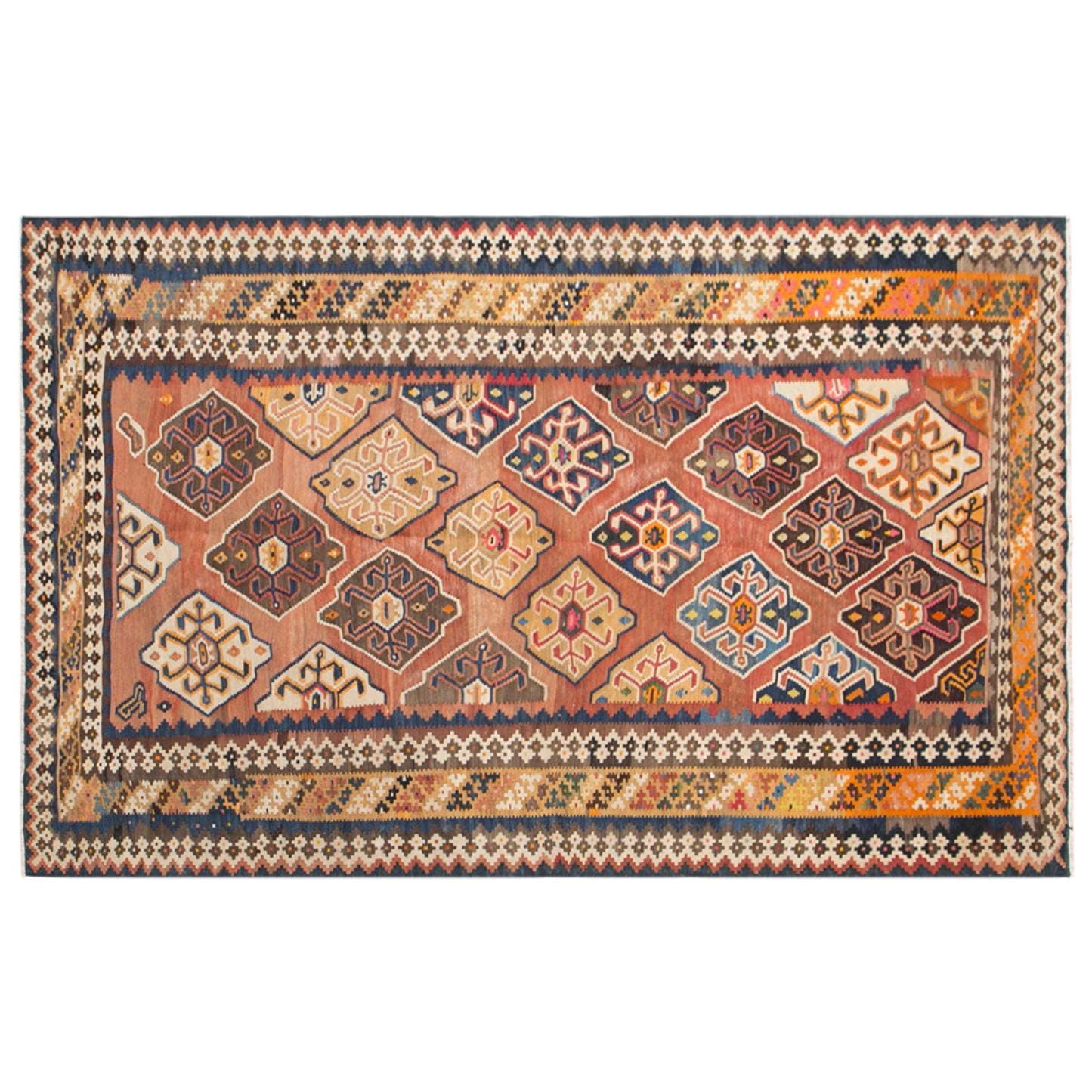 Old Kilim Rug 4.8 x 8.7 feet 145 x 265 cm