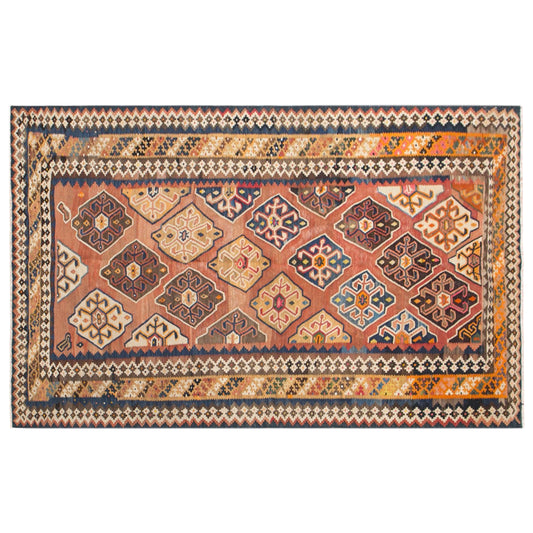Old Kilim Rug 4.8 x 8.7 feet 145 x 265 cm