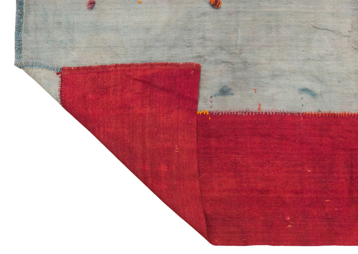 Vintage Konya Cihanbeyli Curtain Kilim Rug, 3.6 x 7.2 ft, 110 x 220 cm, Handwoven Turkish Wool Kilim