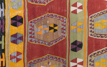 Vintage Konya Kilim, 185 x 360 cm / 6.1 x 12 feet