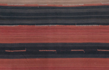 Vintage Turkish Curtain Kilim Rug, 6.4 x 16 ft, 195 x 495 cm, Handwoven Turkish Wool Kilim