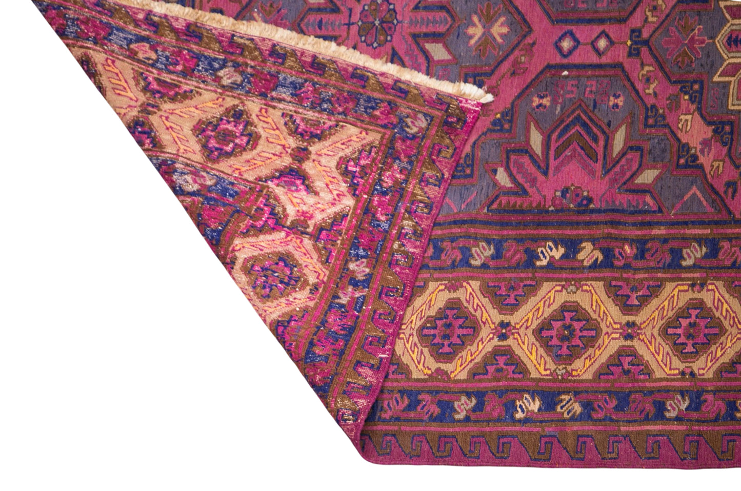 Vintage Turkish Area Rug, 7.4x12.3 ft, 225x375 cm