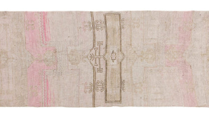 2'10" x 12'8" | 86 x 387 cm,  Handwoven Hallway Runner, 1960s Muted Colors