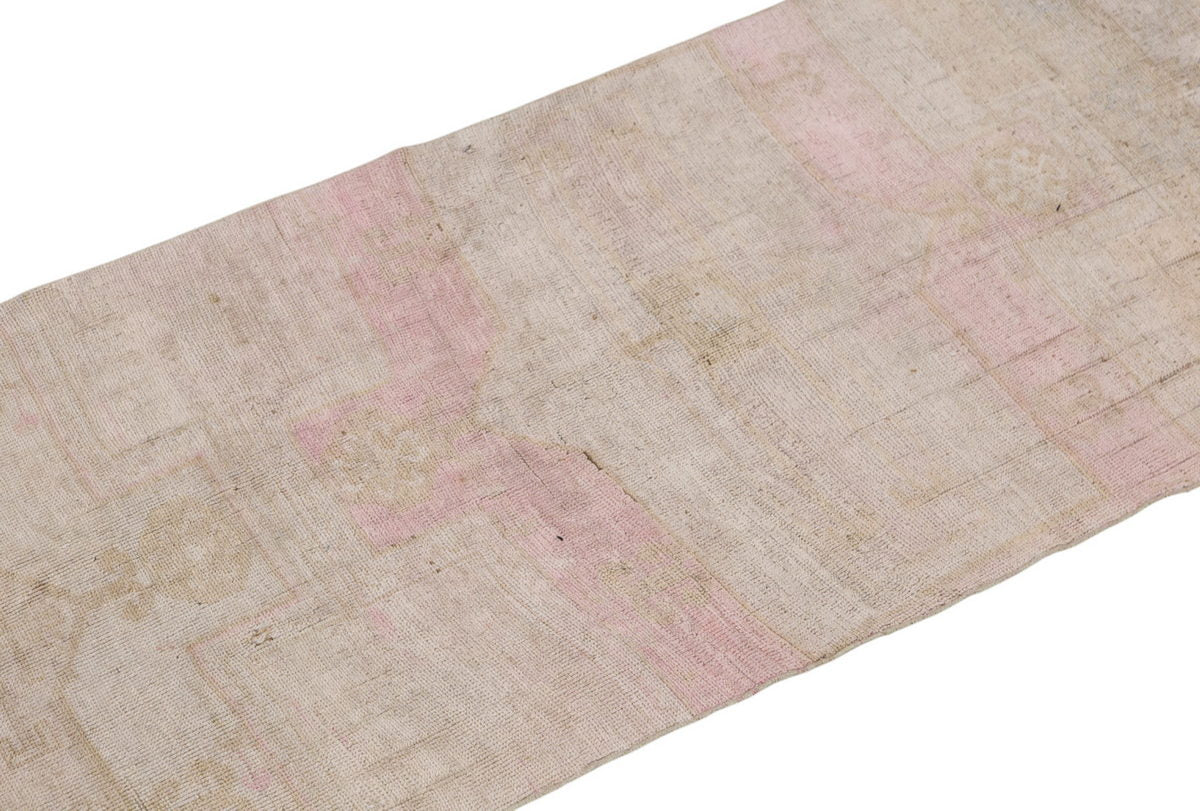 2'10" x 12'8" | 86 x 387 cm,  Handwoven Hallway Runner, 1960s Muted Colors