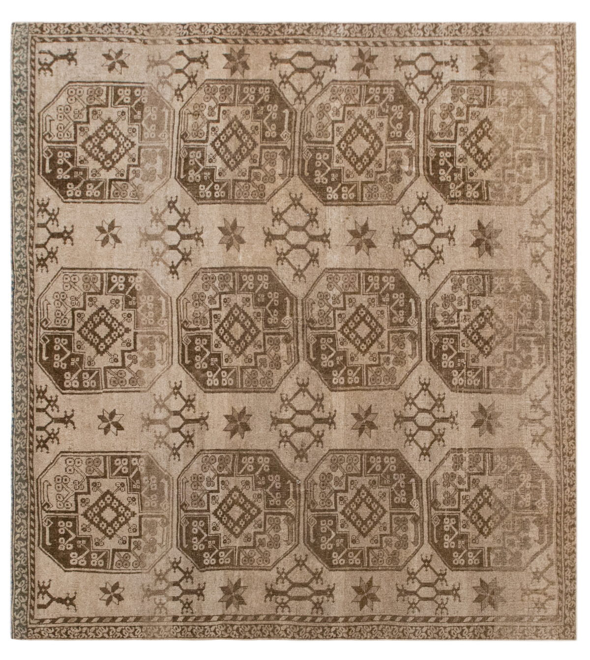 Large Vintage Oushak Rug – 226x242 cm / 7'5" x 7'11" feet
