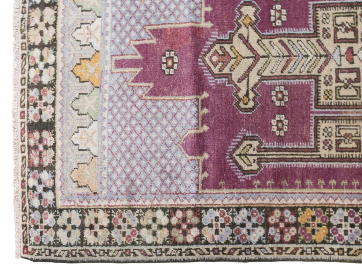 Vintage Kırşehir Rug, 106 × 221 cm / 3.5 x 7.3 ft Handmade Wool Rug