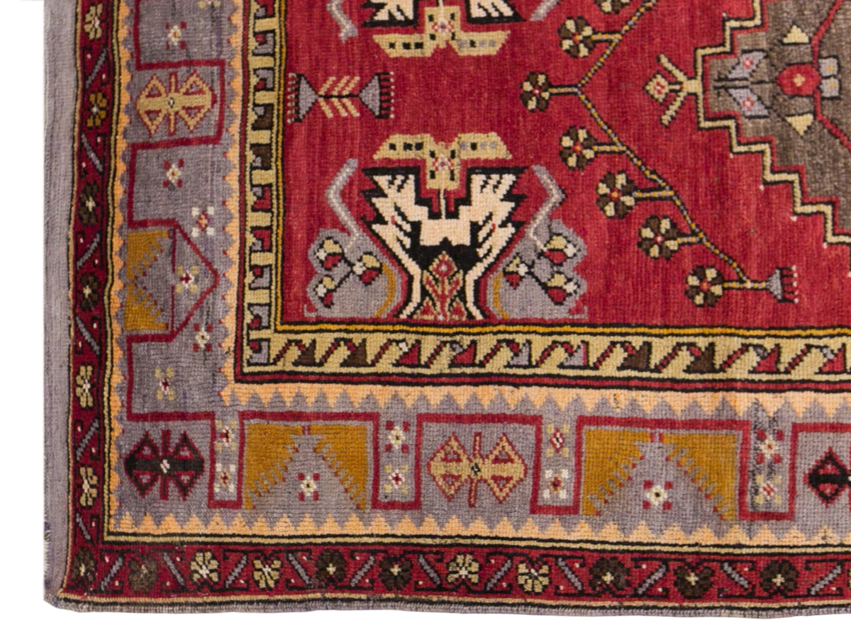 Vintage Turkish Runner Rug, 128 × 325 cm / 4.2 x 10.7 ft Rug, Rare Geometric Design