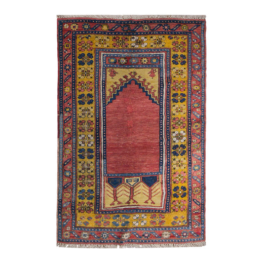 Vintage Turkish Prayer Rug, 95 × 152 cm / 3.1 x 5 ft Rug