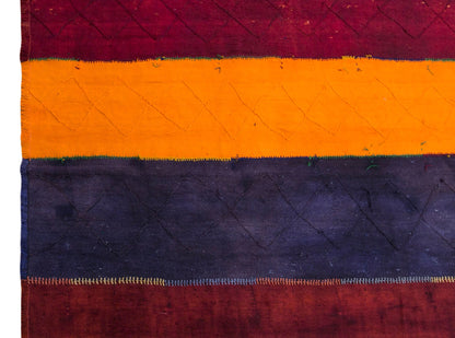 Vintage Konya Cihanbeyli Curtain Kilim Rug, 8 x 15 ft, 245 x 455 cm, Handwoven Turkish Wool Kilim