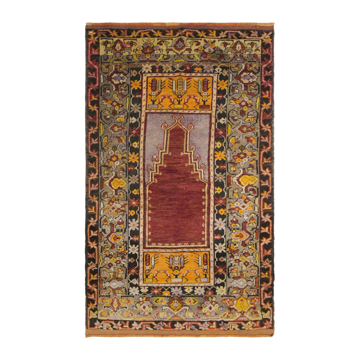 Vintage Konya Prayer Rug, 105 × 165 cm / 3.4 x 5.4 ft Handmade Wool Rug