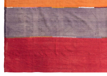Vintage Konya Cihanbeyli Curtain Kilim Rug, 6.7 x 14 ft, 205 x 425 cm, Handwoven Turkish Wool Kilim