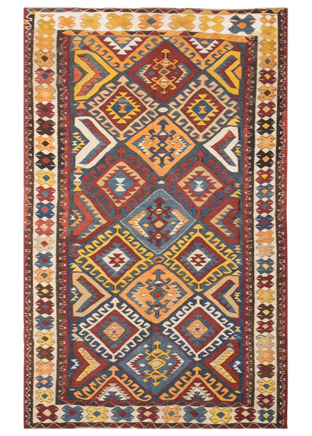 Antique Kilim Rug 5.3 x 8.9 feet 162 x 270 cm
