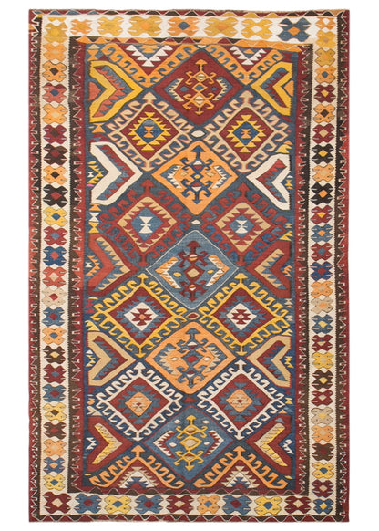 Antique Kilim Rug 5.3 x 8.9 feet 162 x 270 cm