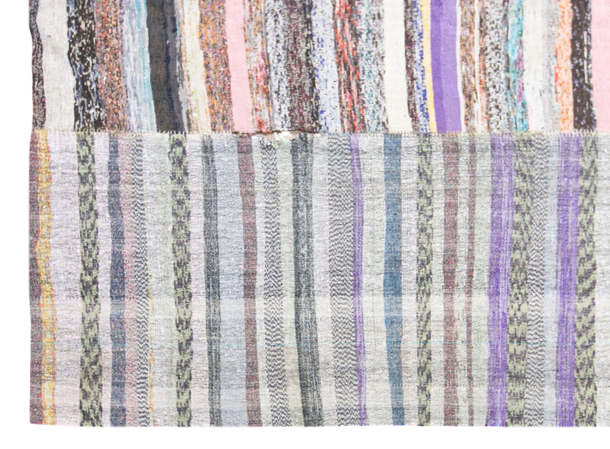 Vintage Turkish Minimal Kilim Rug, 245 × 260 cm / 8 x 8.5 ft Handmade Wool Flatweave Rug
