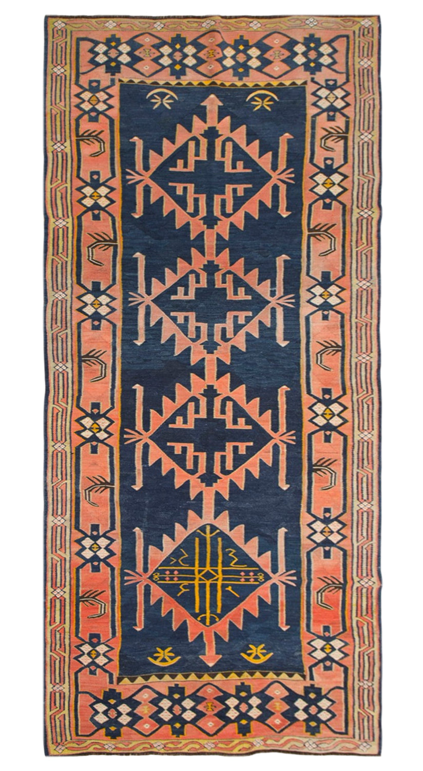 Antique Caucasian Avar Kilim 4.2 x 10.7 feet 128 x 325 cm