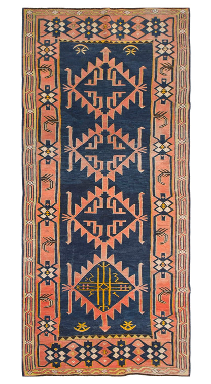 Antique Caucasian Avar Kilim 4.2 x 10.7 feet 128 x 325 cm