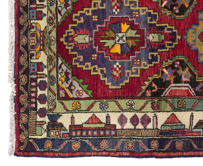 Vintage Konya Rug, 100 × 190 cm / 3.3 x 6.2 ft Handmade Wool Rug