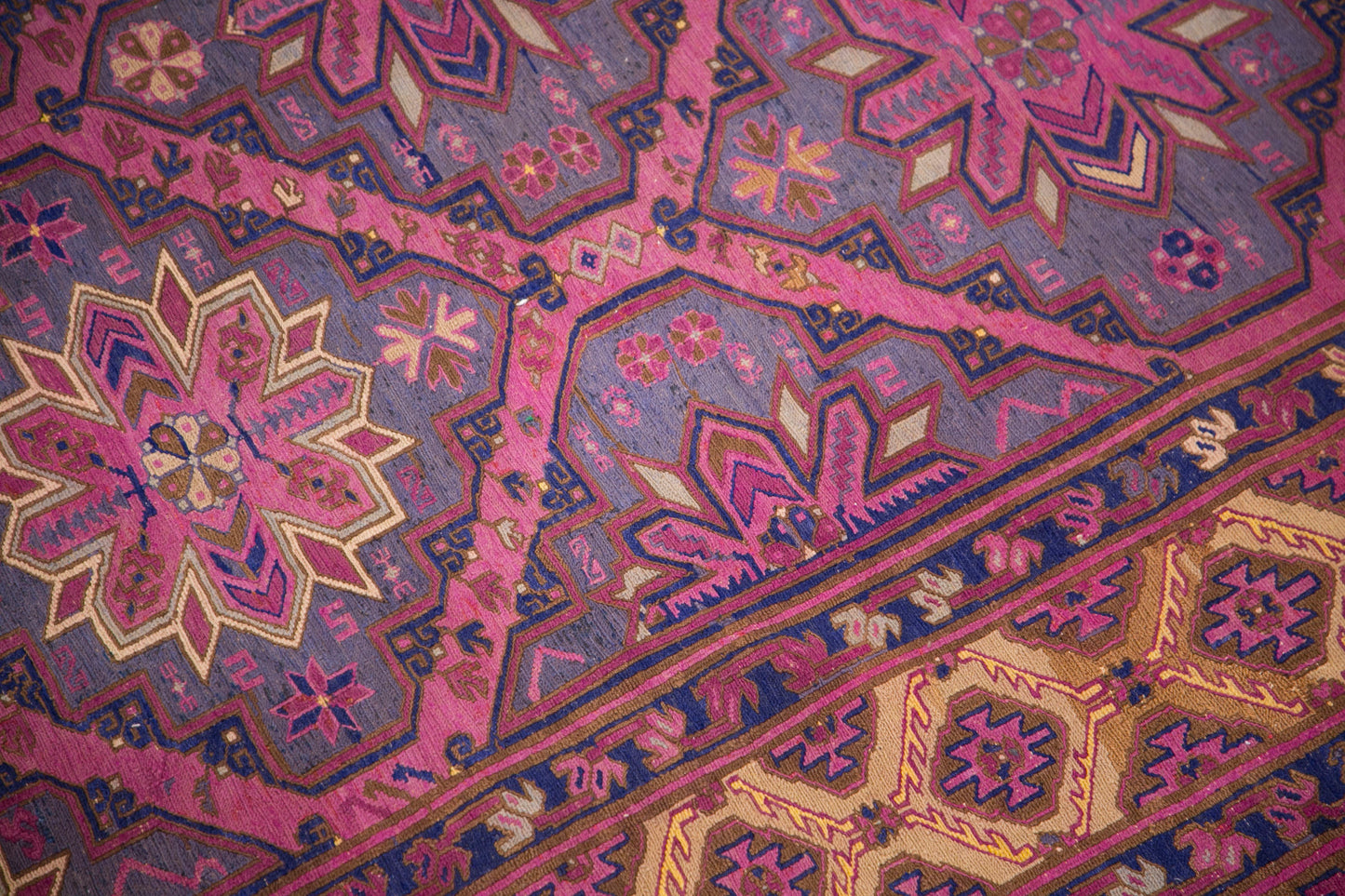 Vintage Turkish Area Rug, 7.4x12.3 ft, 225x375 cm