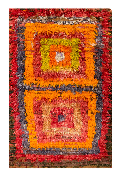 3'1"x5'2" ft Turkish Tulu,Tulu Rug, Karapınar Tulu Rug, Vintage Tulu 94 x 158 cm