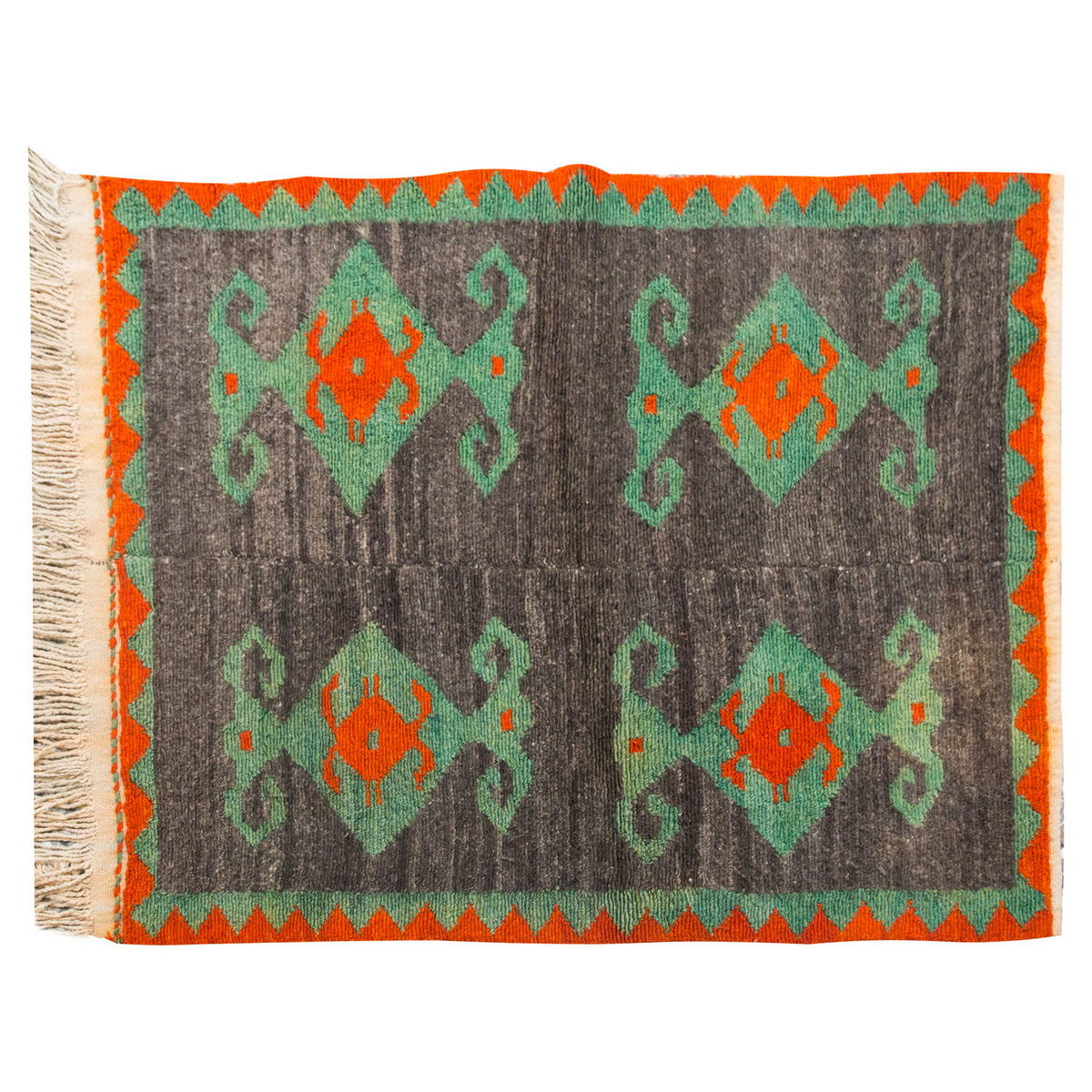 3'10"x4'7" ft Turkish Tulu,Tulu Rug, Karapınar Tulu Rug, Vintage Tulu 116 x 140 cm